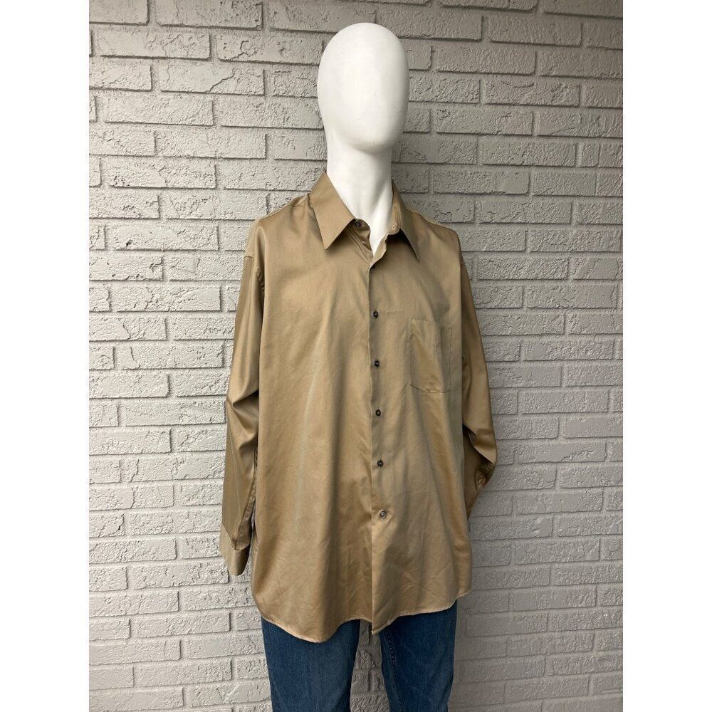 Arrow Sateen Wrinkle Free Men Long Sleeve Shirt Size 181/2 (34-35)